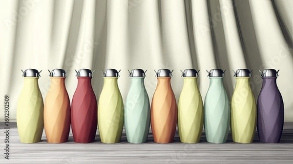 Obraz Colorful bottles studio backdrop display