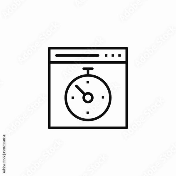 Obraz browser stopwatch timer icon sign vector