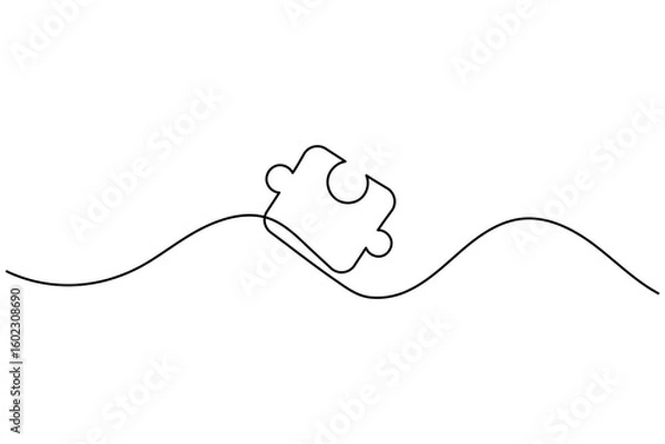 Obraz Puzzle icon line continuous drawing with Problem Solving isolate outline vector illustration