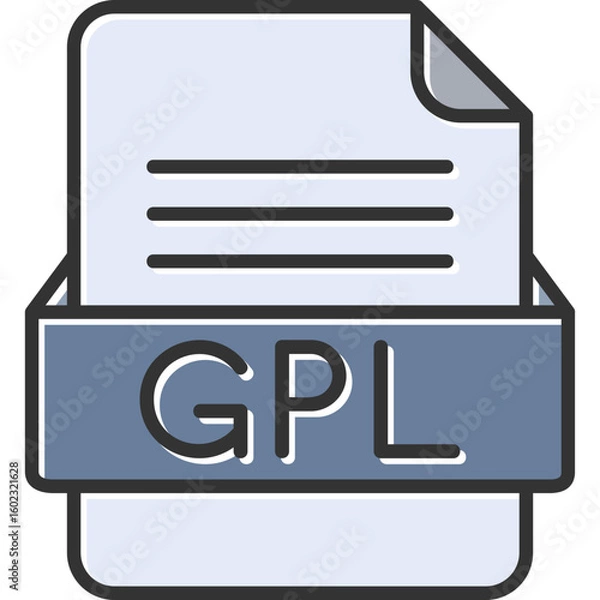 Obraz GPL File Format Vector Icon Design