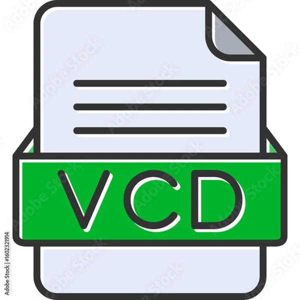 Obraz VCD File Format Vector Icon Design