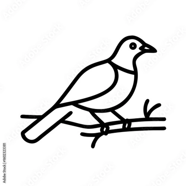 Fototapeta A stylized, geometric illustration of a yellow bird or dove, with simple angular wings and beak, against a plain white background.
