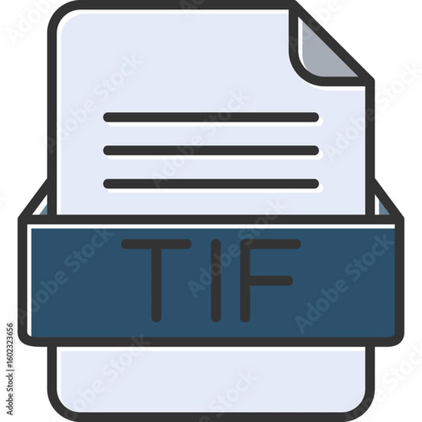 Obraz TIF File Format Vector Icon Design