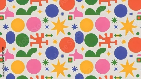 Obraz Vibrant playful shapes pattern design for eye-catching backgrounds and modern textiles projects now