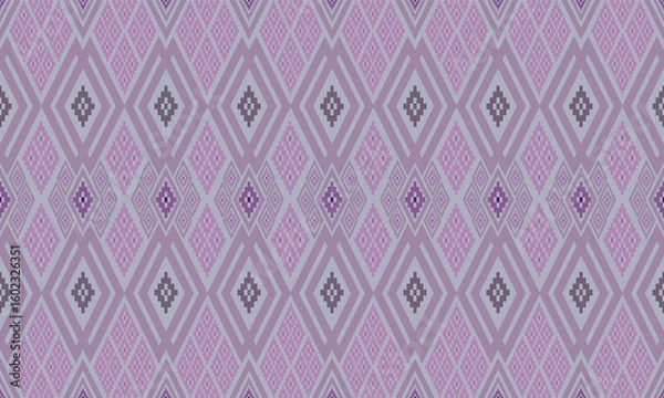 Obraz seamless pattern with geometric shapes and flower.