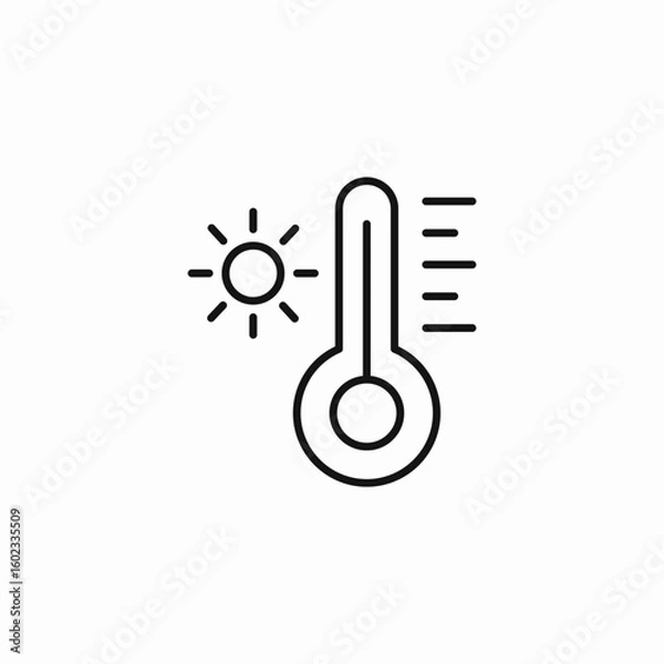 Obraz sun thermometer heat icon sign vector