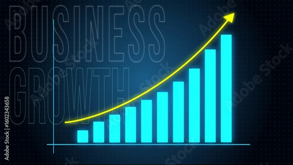 Obraz Business Growth Animation  Arrow Up