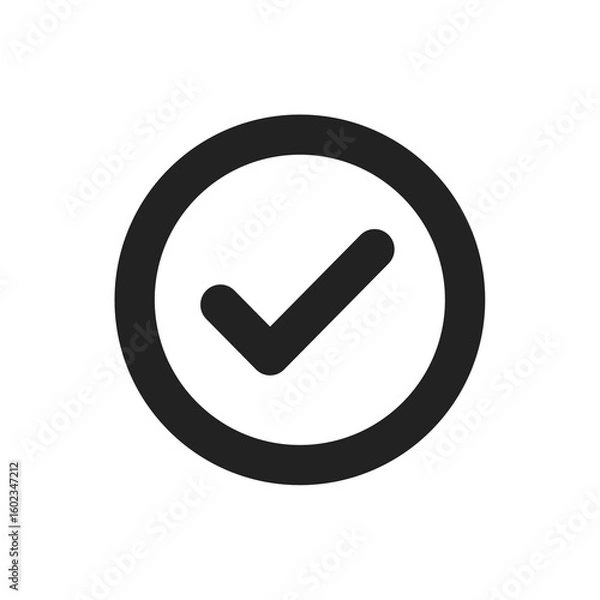 Obraz Checkmark Icon flat isolated on transparent background minimialistic