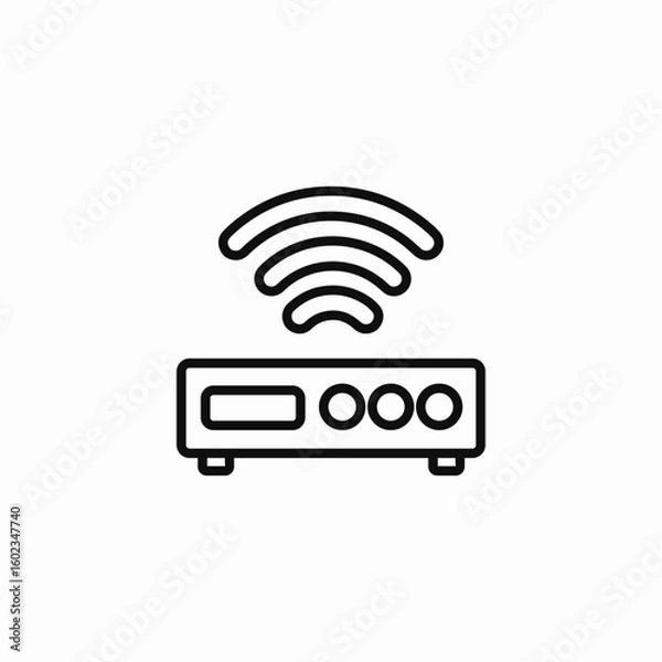 Obraz wireless router device icon sign vector
