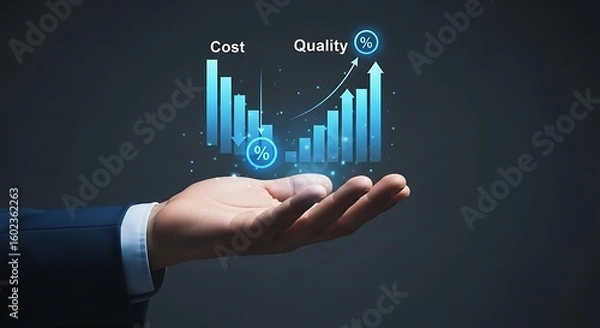 Fototapeta Boosting Quality While Reducing Costs: A Visual Guide to Business Efficiency