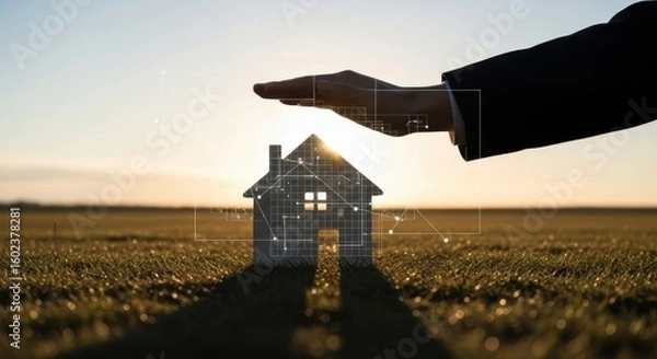 Obraz Protecting Your Future Home: Digital Security Concept