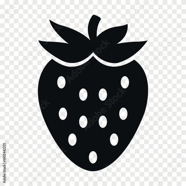 Obraz strawberry fruit flat vector icon