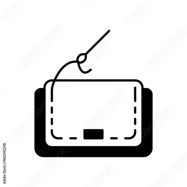 Fototapeta Craft Supply Bag Fill Icon: Art Project Storage & Carry Symbol