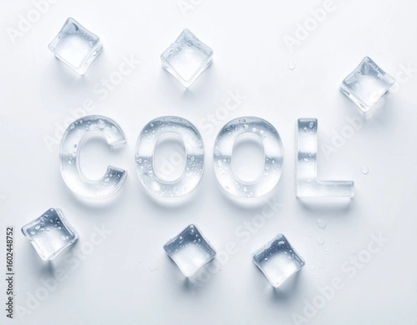Obraz  ice cubes COOL text 