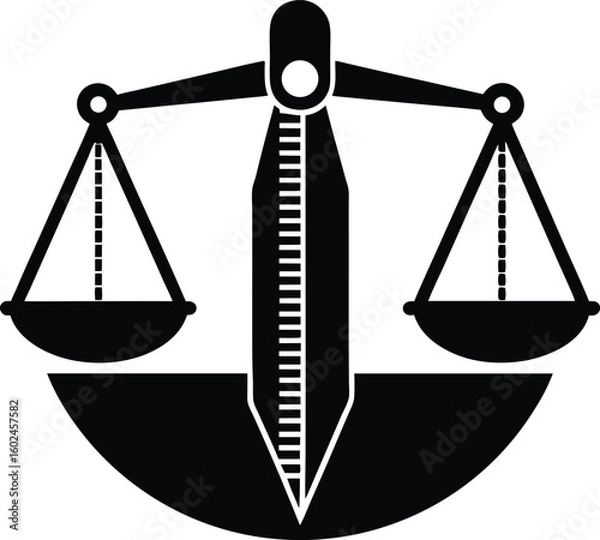 Fototapeta ruler scale silhouette logo icon vector art