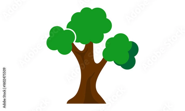 Obraz green tree  vector isolated on white background