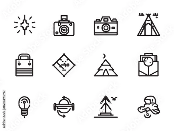 Fototapeta The Creative Nomad  Minimalist Travel-Themed Line Art