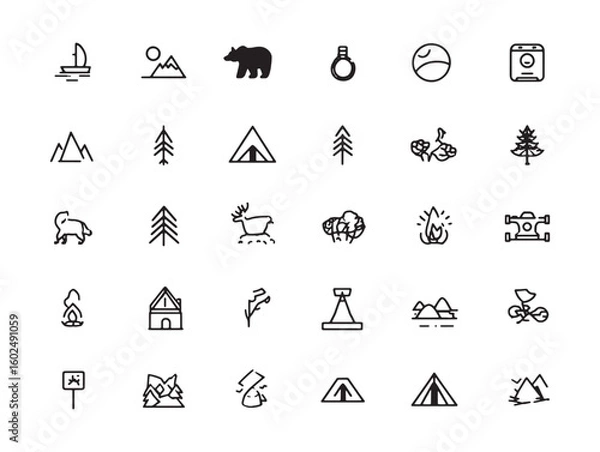 Obraz The Creative Nomad  2D Outline Illustrations Collection