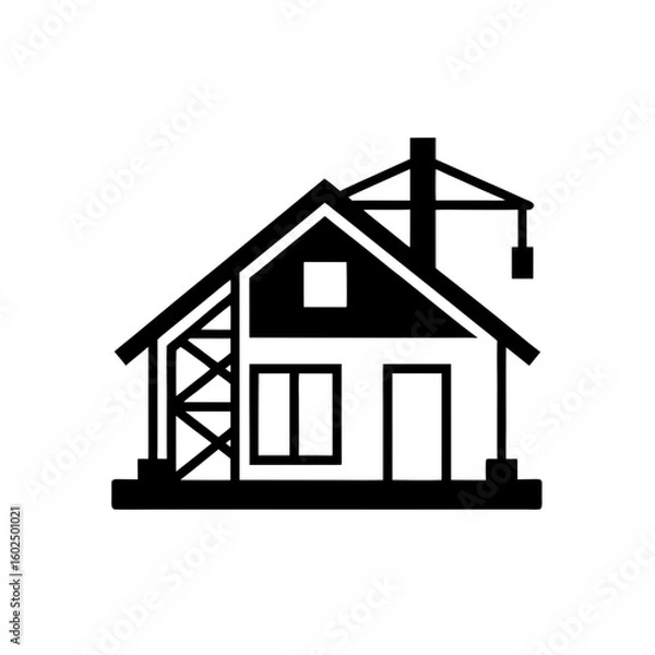 Obraz house under construction icon vector  