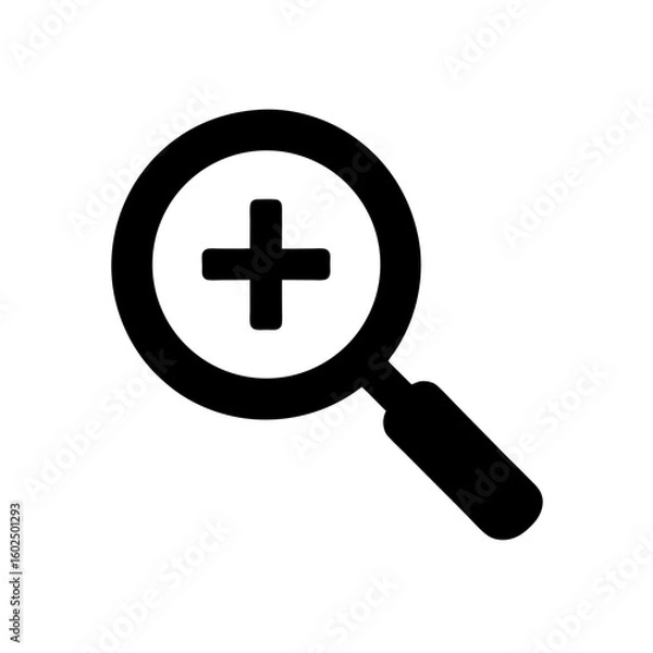 Obraz magnifying glass with plus symbol vector icon  