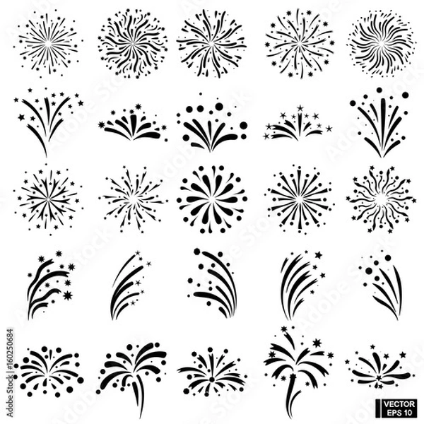 Fototapeta Fireworks icon set.