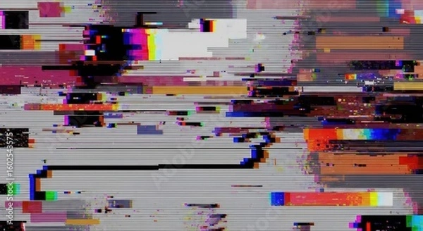 Fototapeta Digital glitch effect abstract background distorted texture