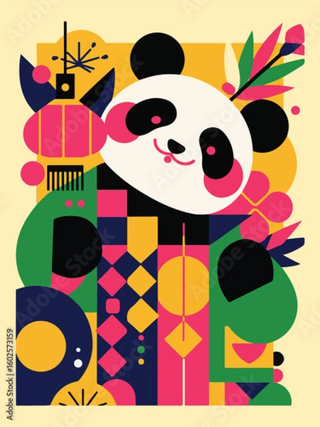 Obraz Cute panda vector creative design 01