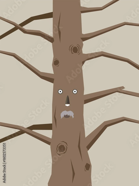 Obraz Old grandfather face uncle vector poster background