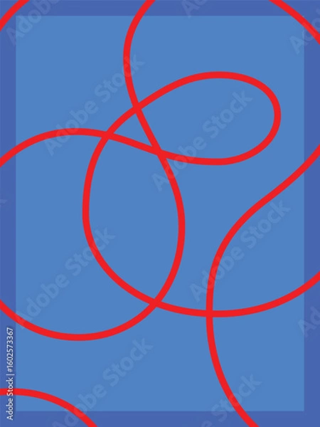 Obraz Red lines plus blue contrast vector poster background