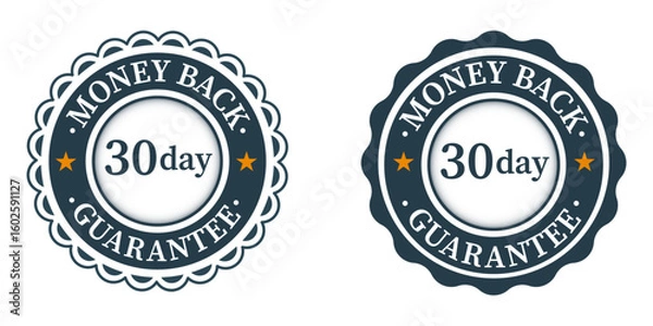 Fototapeta Money Back Guarantee 30 Day Badge Seal Warranty Refund Icon Design