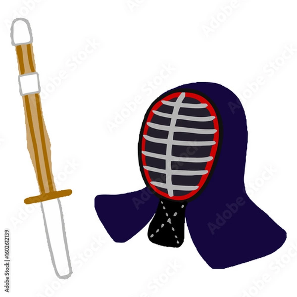 Obraz 剣道の竹刀と面