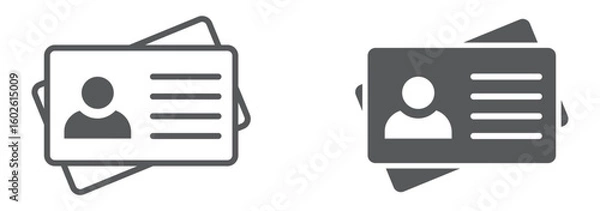 Fototapeta ID Card icon set. ID Card icon collection. Driver's license Identification card icon symbol. ID Badge Symbol. Identity sign. Vector illustration.