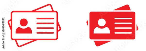 Obraz ID Card icon set. ID Card icon collection. Driver's license Identification card icon symbol. ID Badge Symbol. Identity sign. Vector illustration.