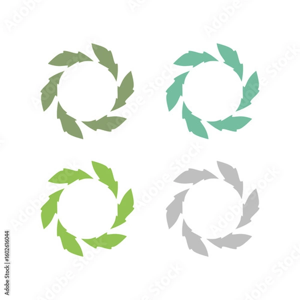 Obraz NATURAL PRODUCT LEAVES IN CIRCLE SIGN SYMBOL LOGO

