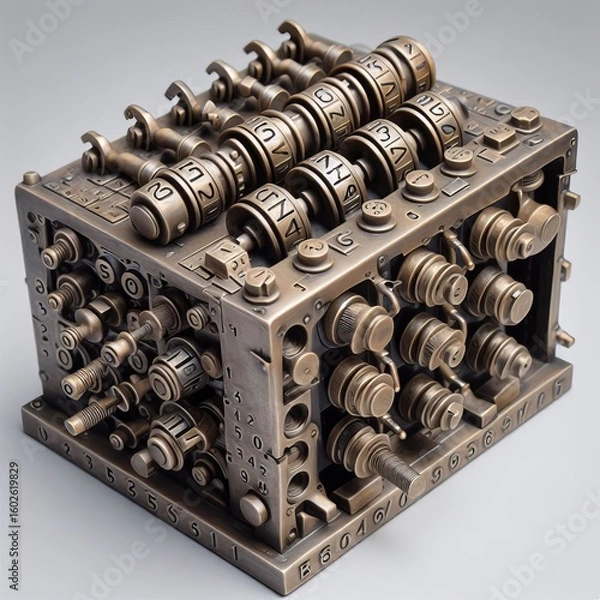 Fototapeta Enigma Cipher Sculptures WWII codebreaking automata as functiona