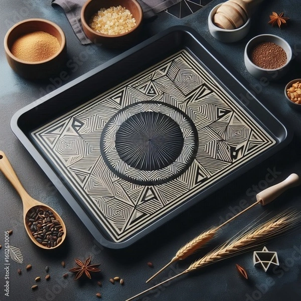 Obraz Geometric Silicone Baking Sheet A silicone baking sheet with a m