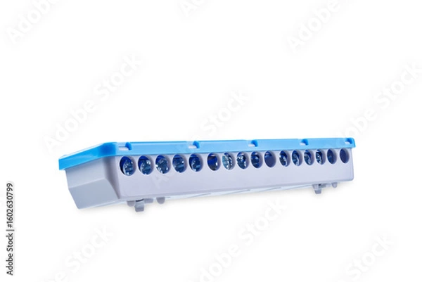 Obraz Electrical terminal block on a white isolated background