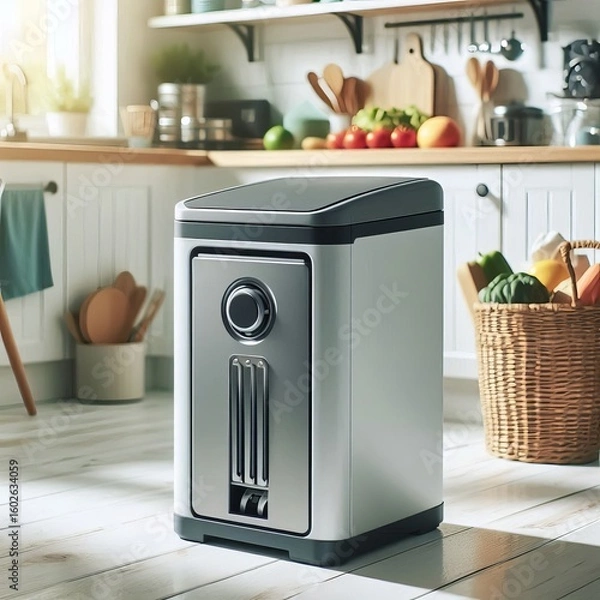 Fototapeta Trash Can with Builtin Compactor