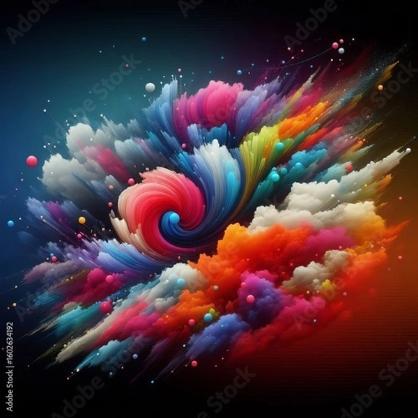 Fototapeta Two colors blending together creating a new huerepresenting crea