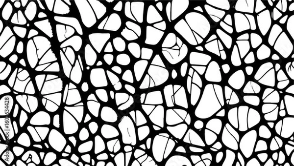 Obraz Monochrome Motion: Organic and Geometric Abstract Patterns" vector