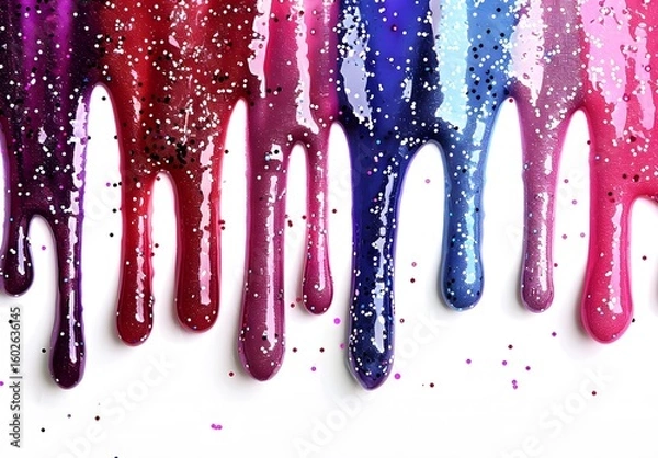 Fototapeta different color paint splashes on white background