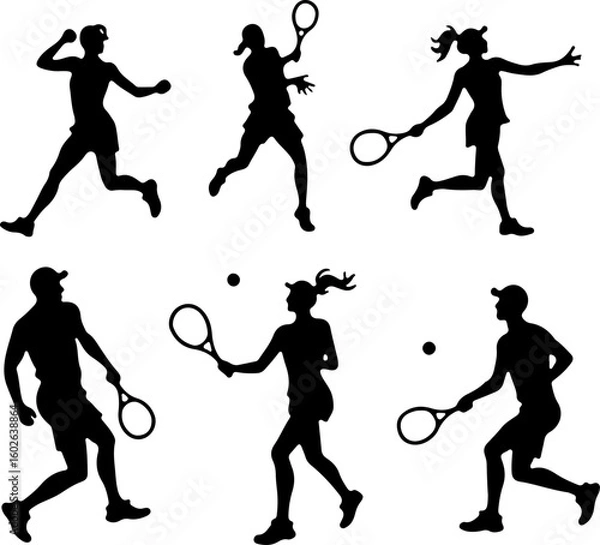 Fototapeta Tennis, players,  vector bundle