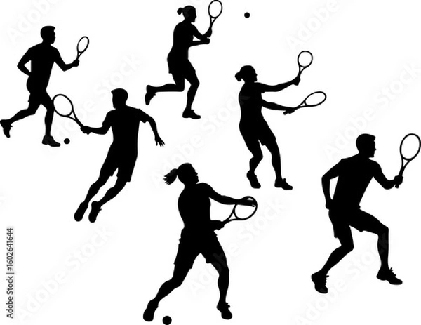 Fototapeta Tennis, players vector bundle