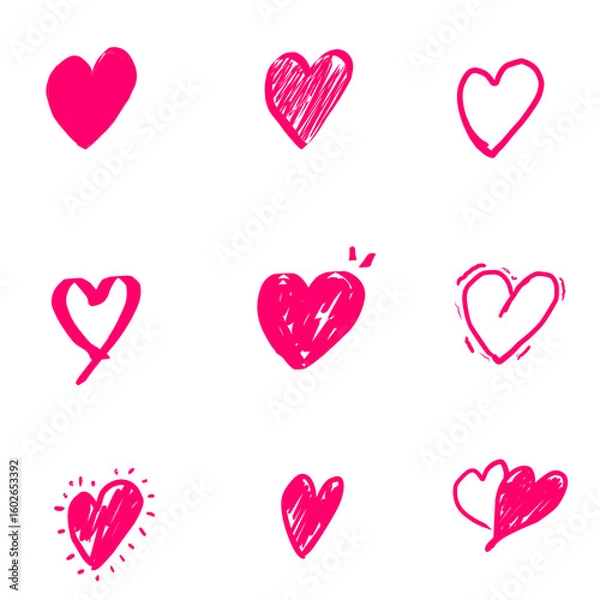 Fototapeta Write several pink hearts