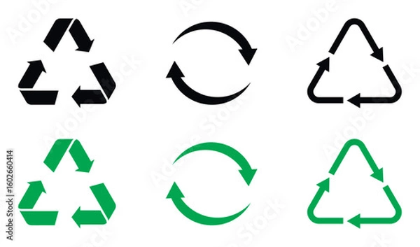 Fototapeta Recycling Symbol Variations Design Vector Illustration