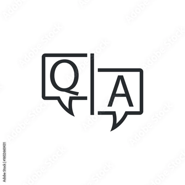 Fototapeta FAQ, question and answer icon vector. Q and A sign symbol
