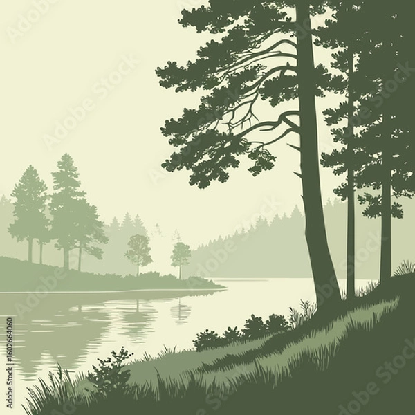 Obraz landscape with trees