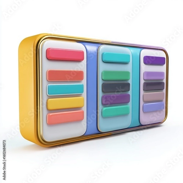 Fototapeta 3D Multi-View Scheduler Interface Icon