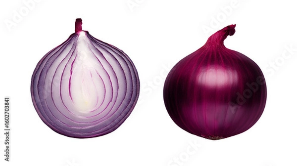 Obraz Red onion on Transparent Background
