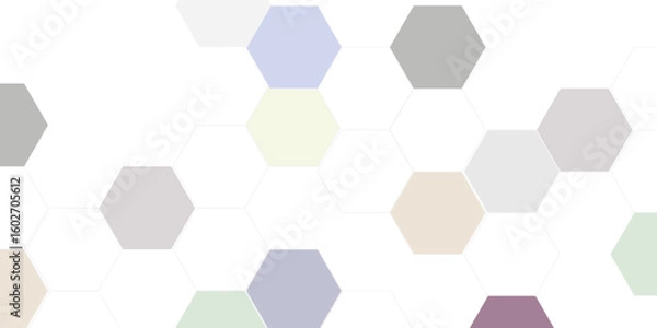 Fototapeta Abstract white and colorful hexagon background , 3D concept for business and banner ,technology ,tech, medical science 